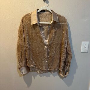 Nordstrom Gold Button Down Shirt